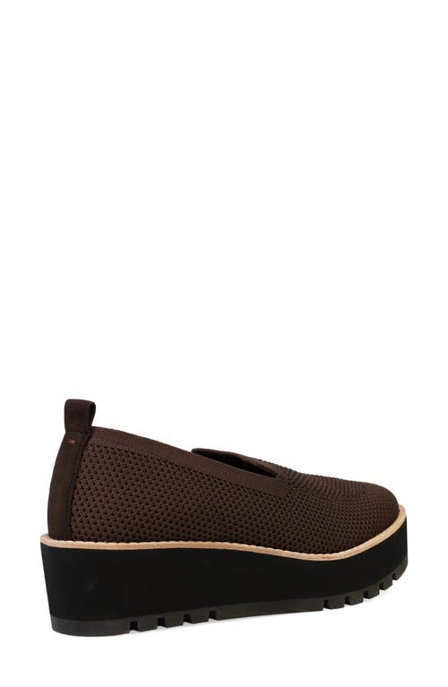 Shop Eileen Fisher Ergos Platform Knit Slip-on Shoe In Chocolate