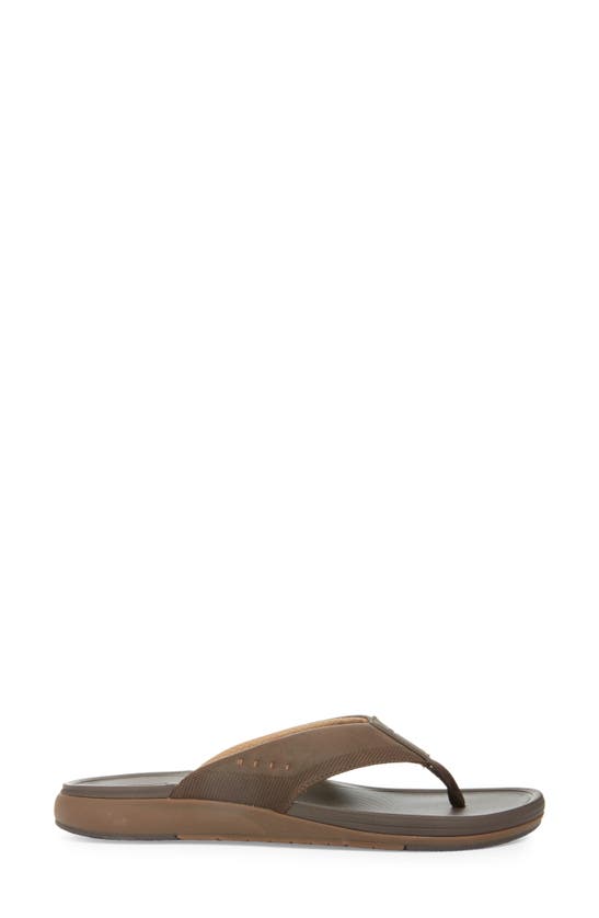 Reef Cushion Norte Flip Flop In Dark Brown