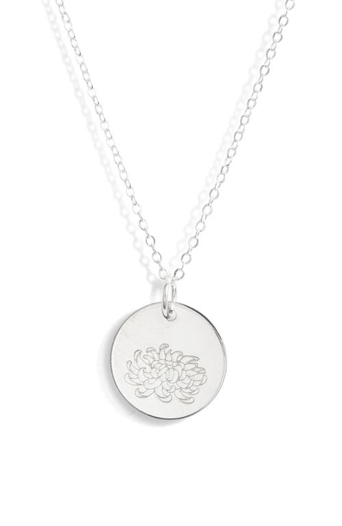 Birth Flower Necklace in Sterling Silver - November