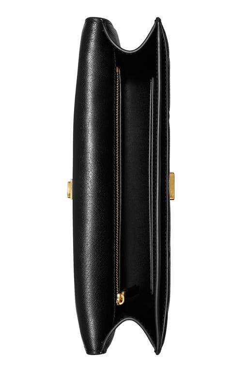 Tory Burch Small Fleming Diamond Quilted Leather Convertible Shoulder Bag In Black