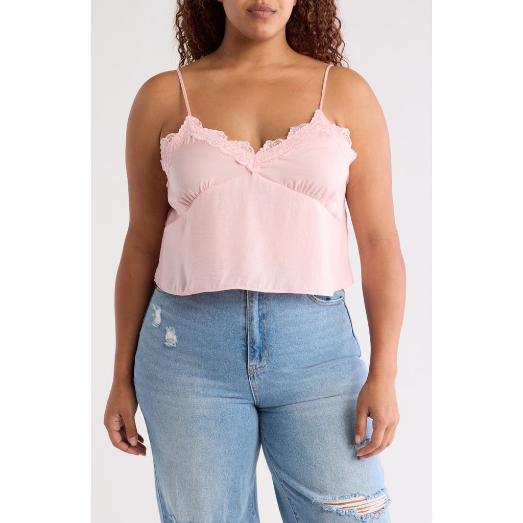 Abound Lace Trim Cropped Camisole In Pink
