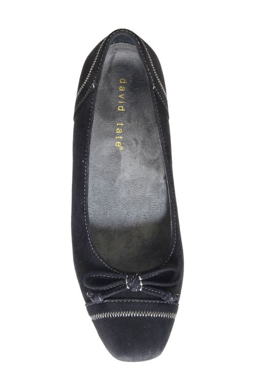 David Tate Heritage Cap Toe Pump In Black Suede