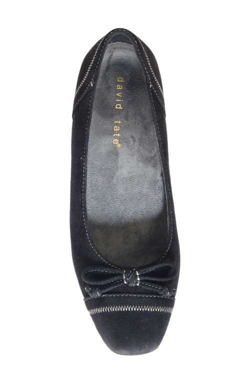 Shop David Tate Heritage Cap Toe Pump In Black Suede