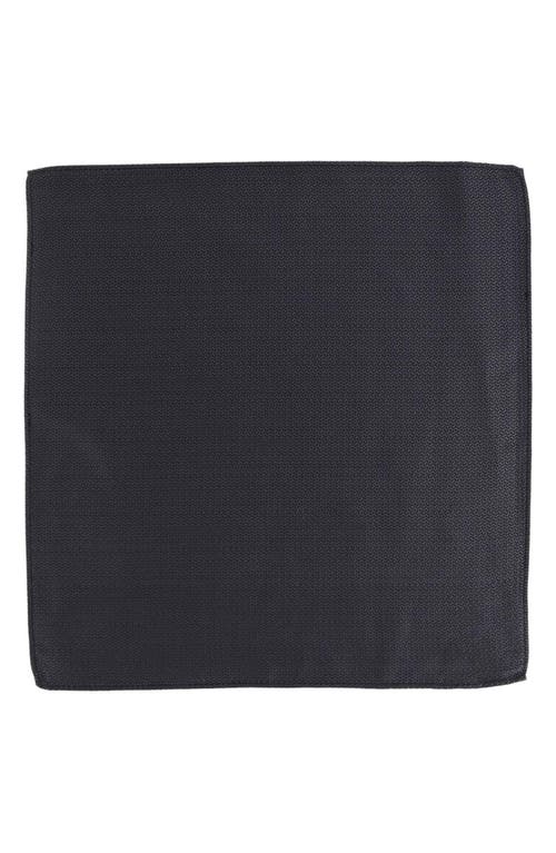 Shop Trafalgar The Monte Bello Interlocked Silk Pocket Square In Black