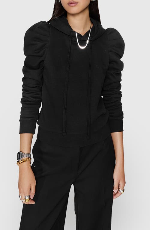 Shop Rebecca Minkoff Janine Puff Shoulder Hoodie In True Black