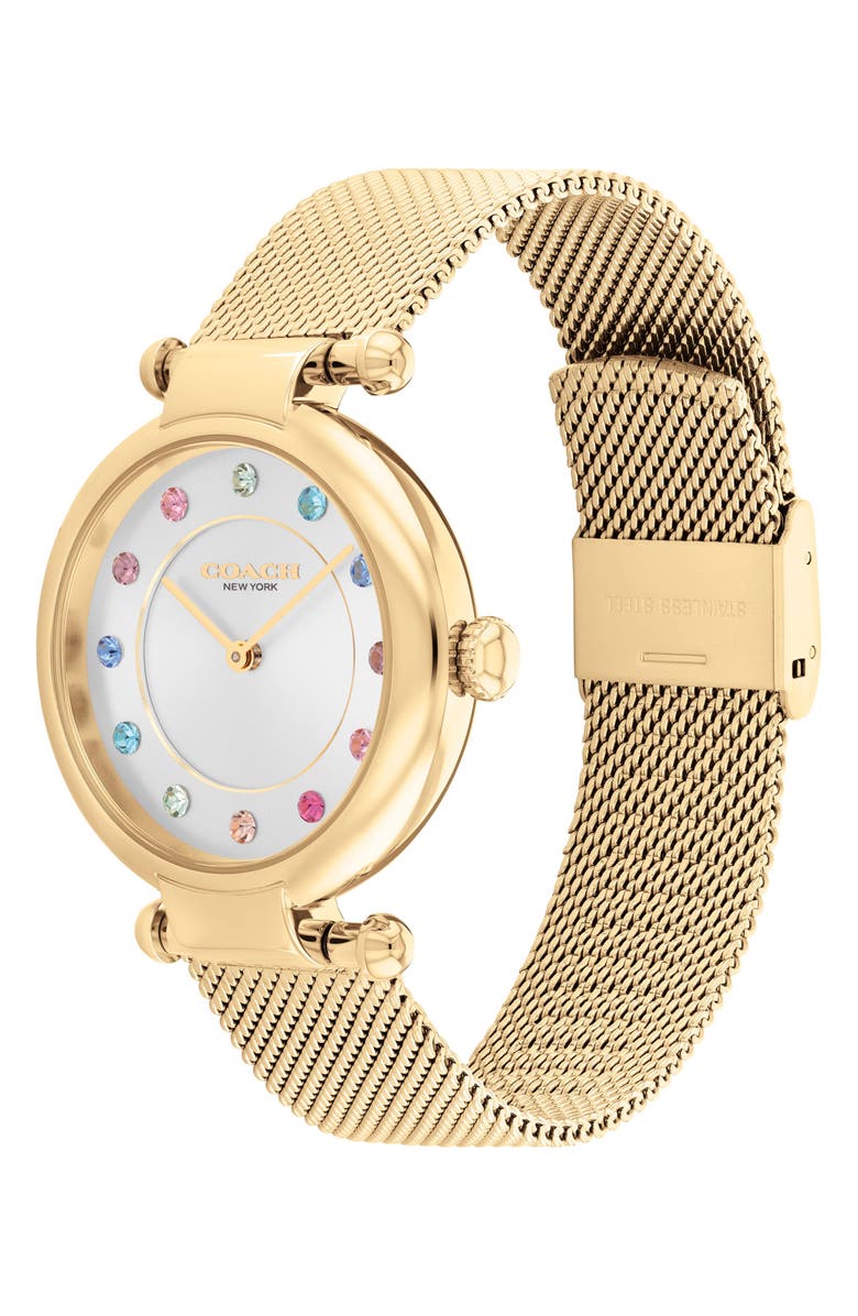 COACH Cary Set Mesh Strap Watch, 34mm, Alternate, color, Silver