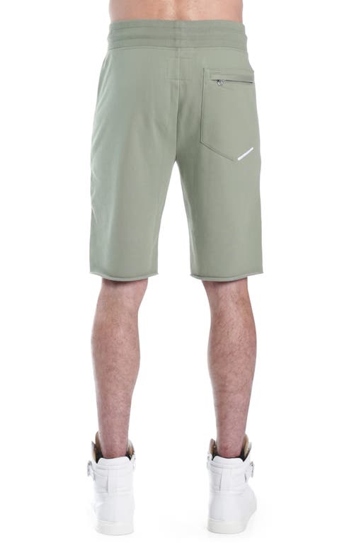 Shop Hvman Logo French Terry Sweat Shorts In Green