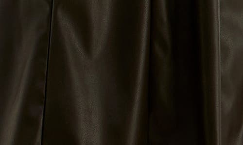NINA LEONARD NINA LEONARD SCOOP NECK A-LINE FAUX LEATHER DRESS