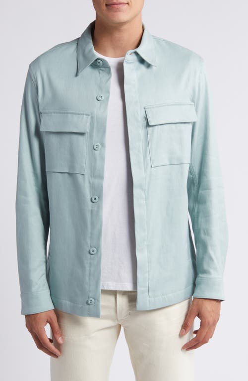 Bugatchi Linen & Cotton Button-Up Shirt Jacket at Nordstrom,