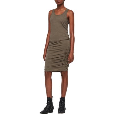 Allsaints Toby Ruched Body-Con Dress, Green