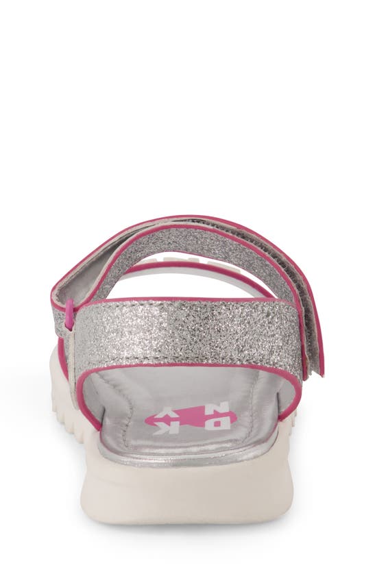 Dkny Kids' Josie Glitter Sandal In White Silver