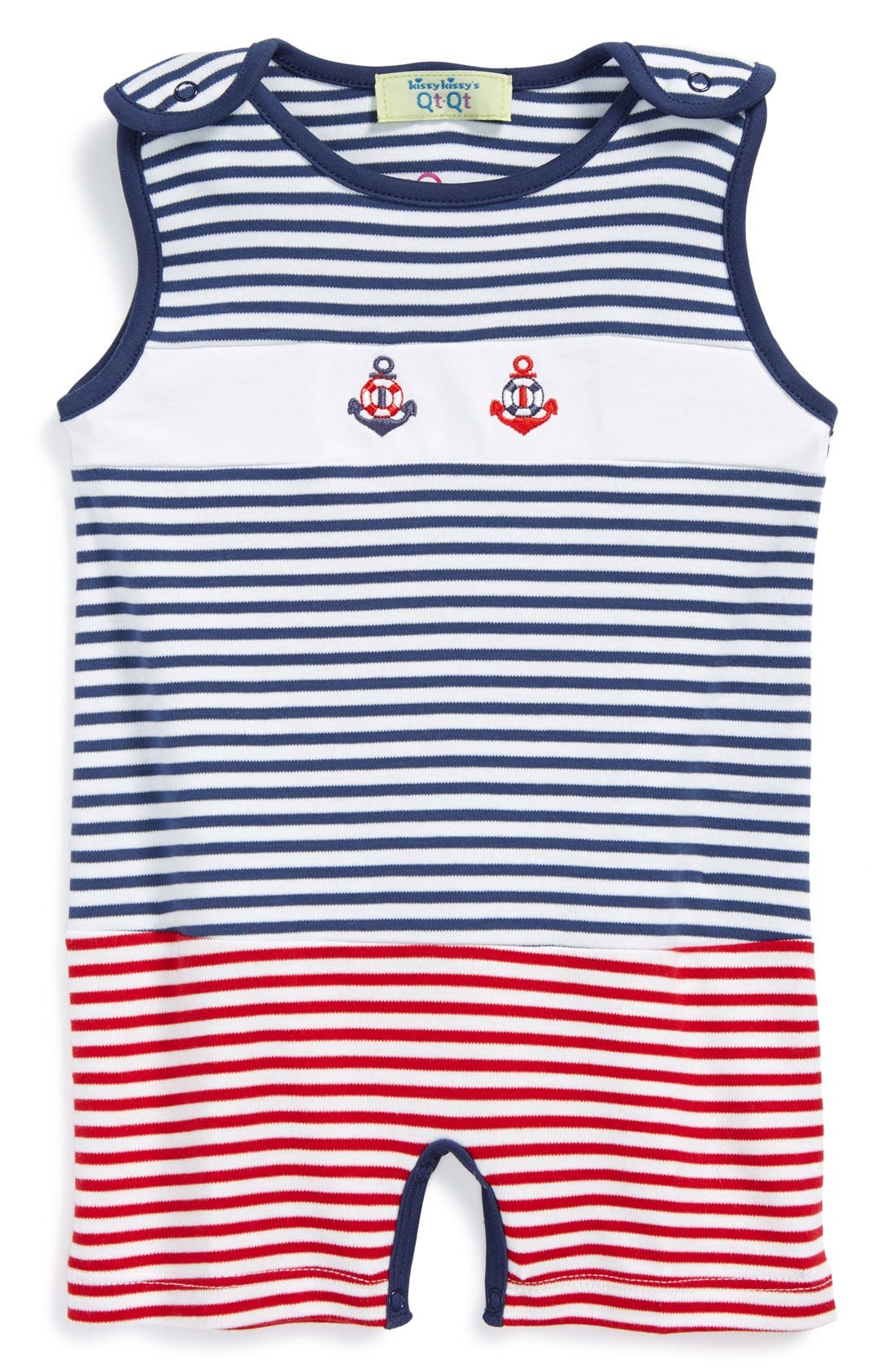 Kissy Kissy Nautical Stripe Cotton Romper (Baby Boys) Nordstrom