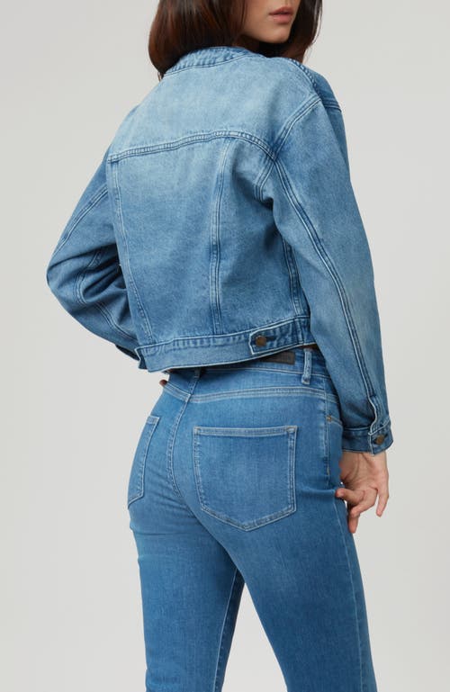 Shop Lola Jeans Aurora Cropped Denim Jacket In Morning Day Light