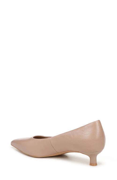Naturalizer Natalia Pointed Toe Kitten Heel Pump In Warm Taupe Tan Leather