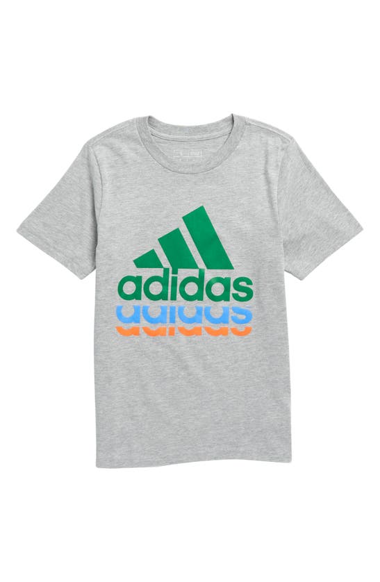 Shop Adidas Originals Adidas Kids' Echo Logo Graphic T-shirt In Grey