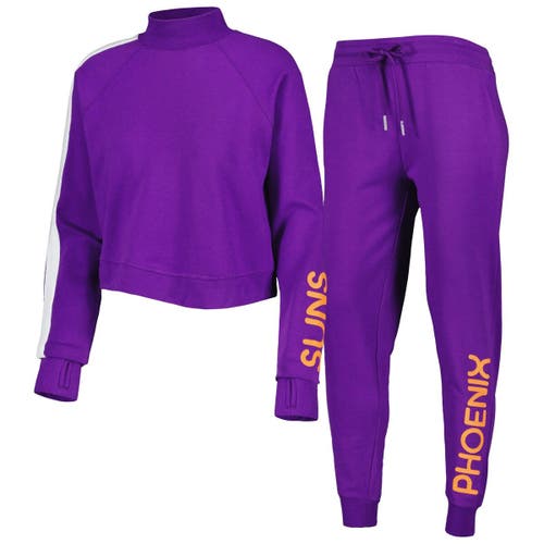 Women's Lusso Purple Phoenix Suns Maddie & Matildas Raglan Tri-Blend Pullover Hoodie & Jogger Pants Set