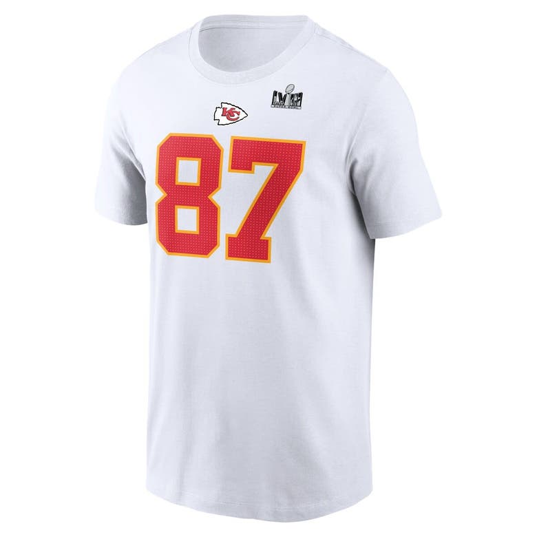 Shop Nike Travis Kelce White Kansas City Chiefs Super Bowl Lviii Patch Player Name & Number T-shirt