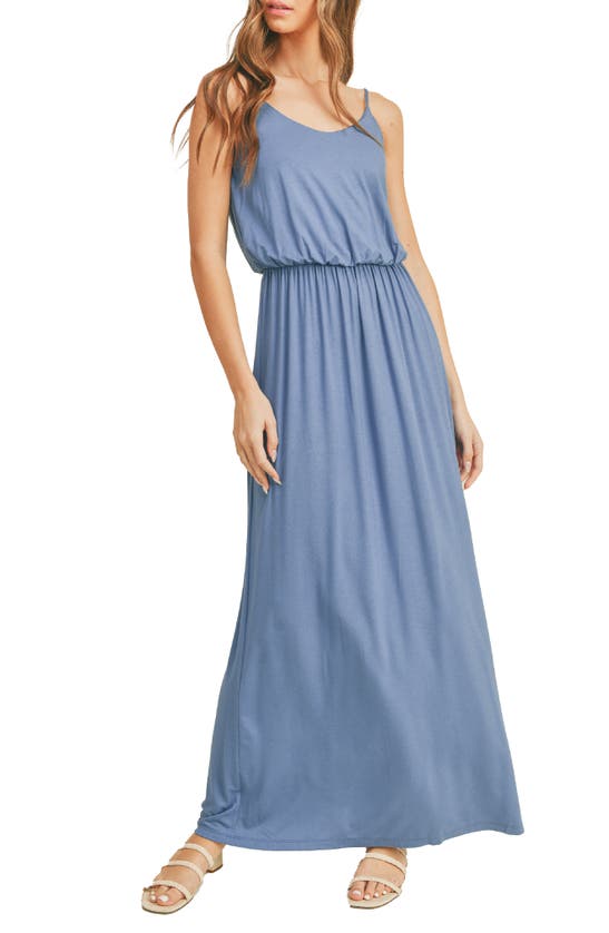 Lush Knit Maxi Dress In Denim Blue