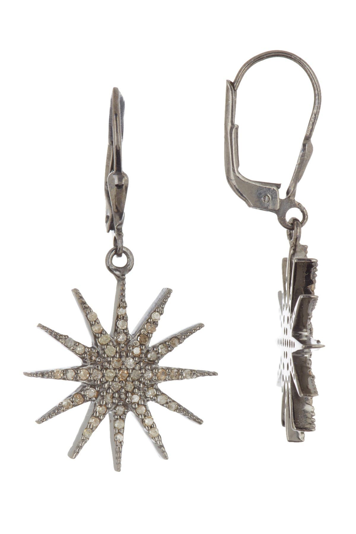 starburst drop diamond earrings