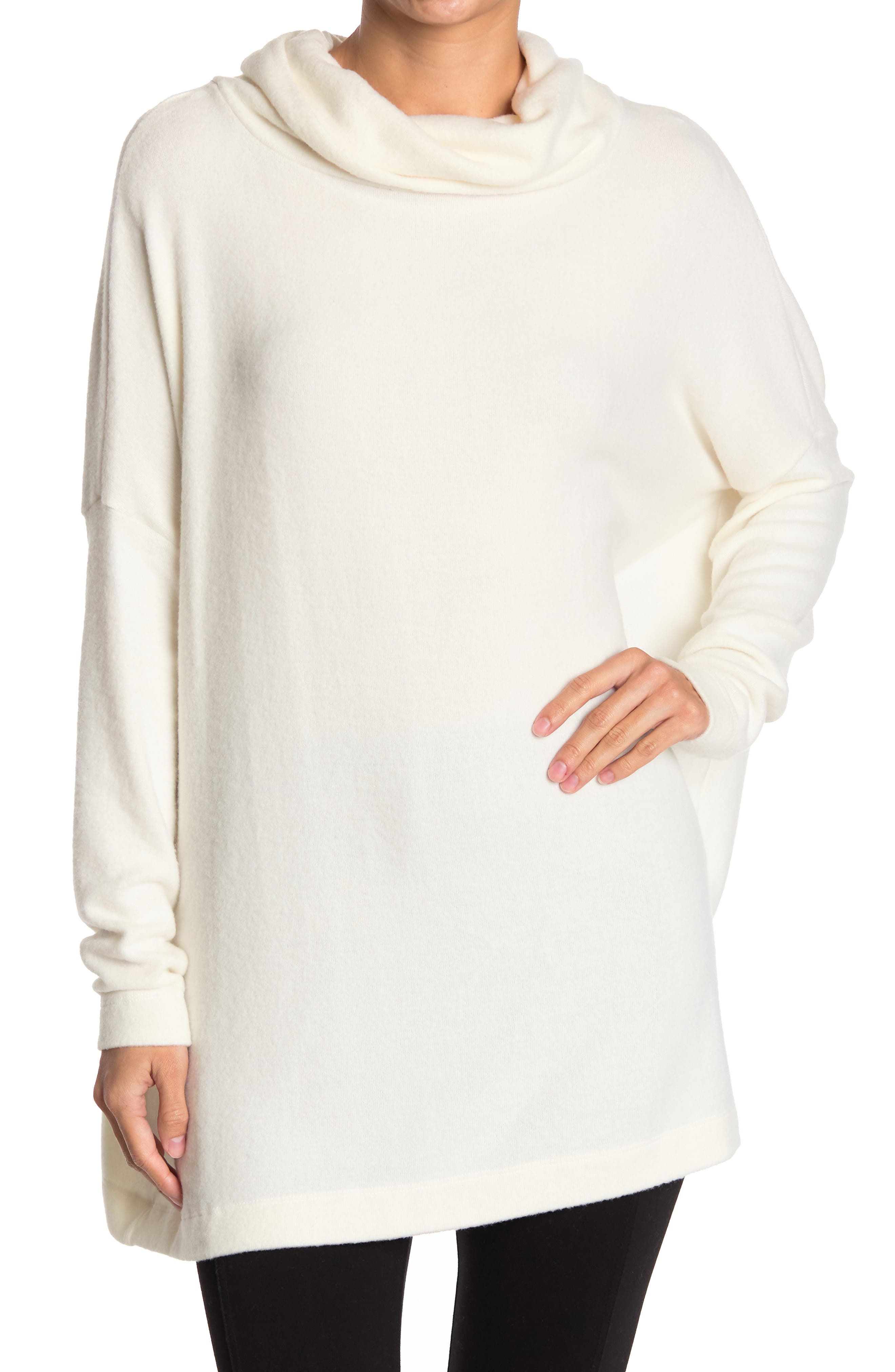Renee Collection Ivory Long Sleeve Open Back Pullover Top - White - L