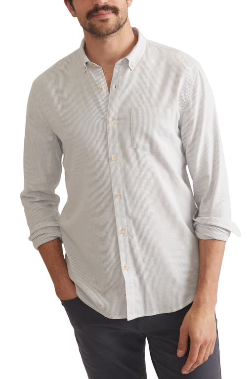 Marine Layer California Stripe Oxford Cotton Button-Down Shirt Grey at Nordstrom,