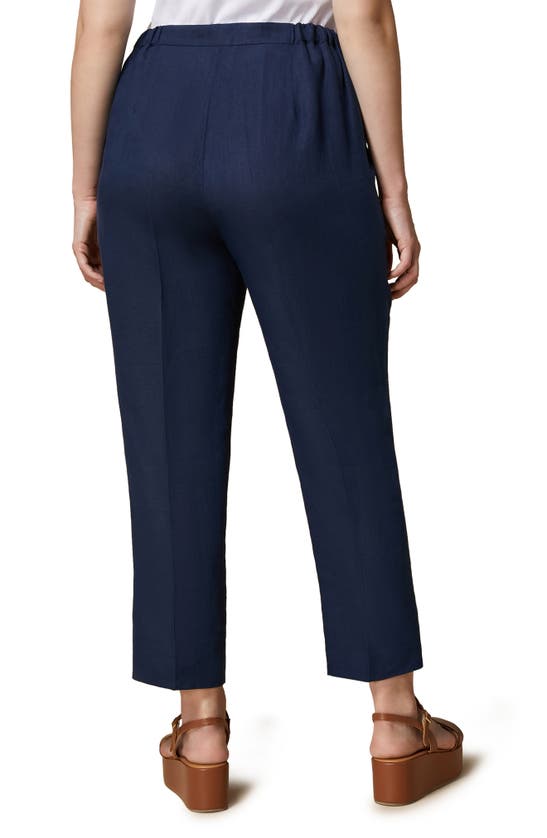 Shop Marina Rinaldi Respiro Tapered Linen Pants In Ultramarine