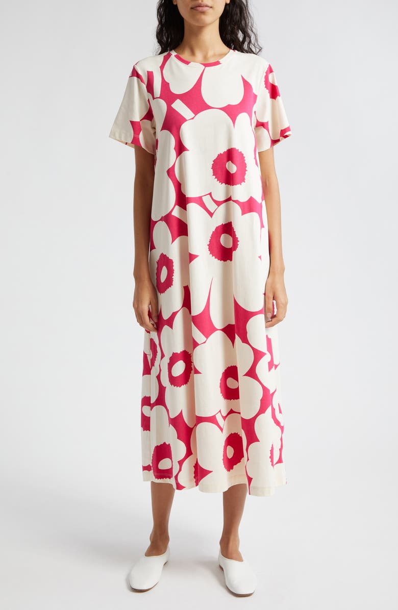 Marimekko Pisteinen Unikko Organic Cotton Jersey T-Shirt Dress | Nordstrom