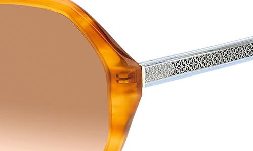 Kate Spade Waverly 57mm Gradient Round Sunglasses In Brown Horn/brown Gradient
