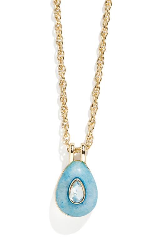 Shop Baublebar Birthstone Teardrop Pendant Necklace In Light Blue