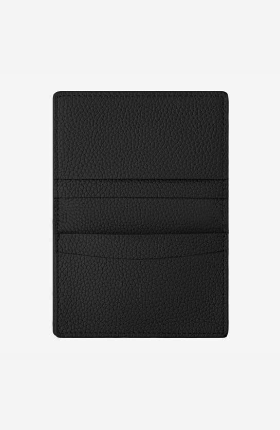 Maison De Sabre Leather Card Case In Black Caviar