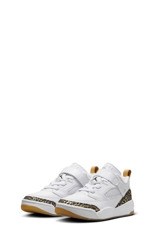 Shop Nike Kids' Spizike Low Sneaker In White/gold/sail