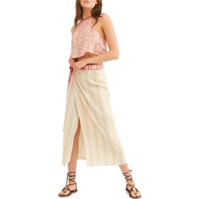 Free People Wrapped Around You Crop Top & Midi Skirt, Beige