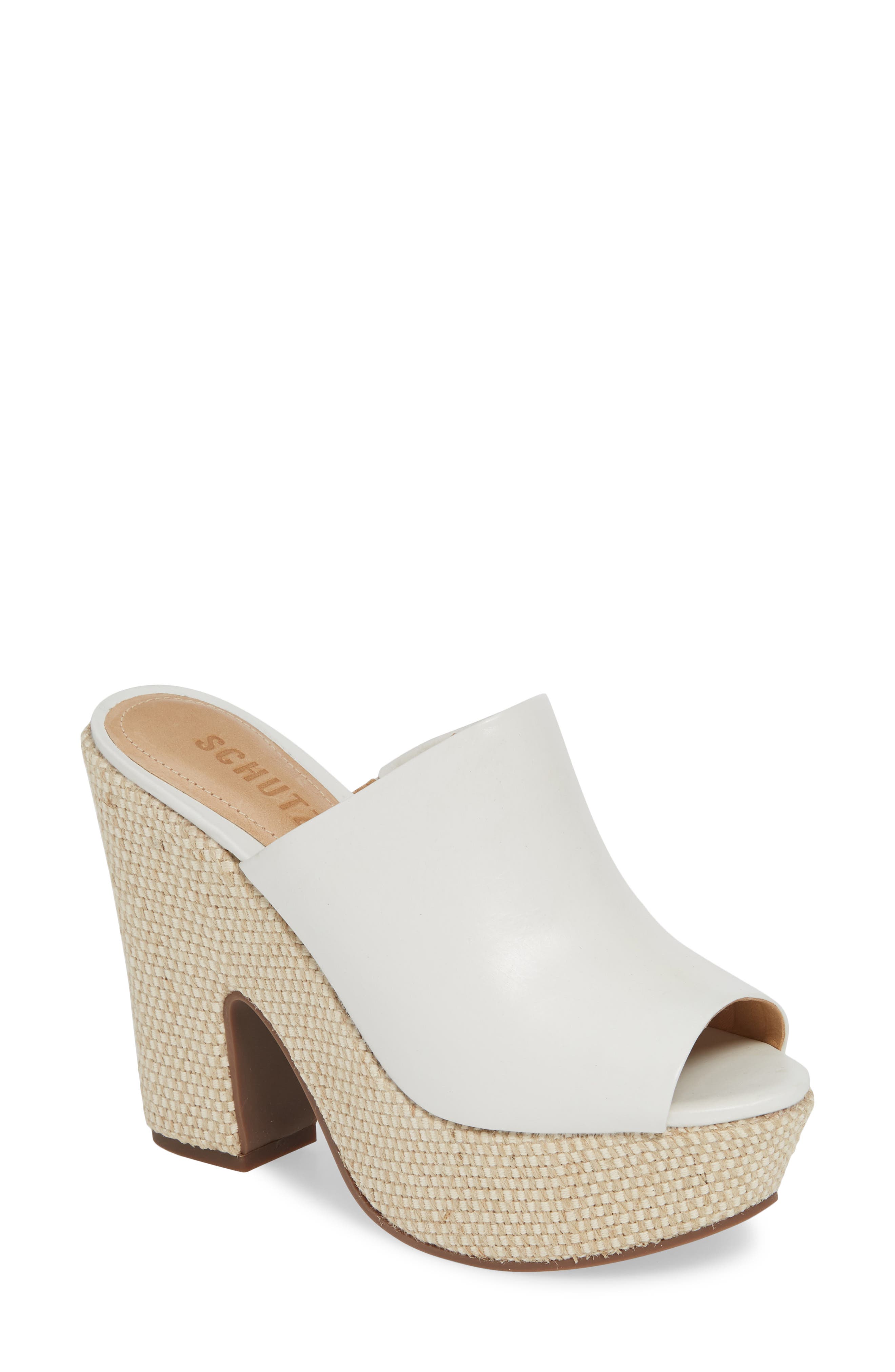 Schutz Dandara Platform Slide Sandal- White