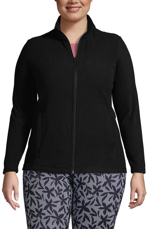 Lands' End Anyweather Fleece Full Zip Jacket In Black