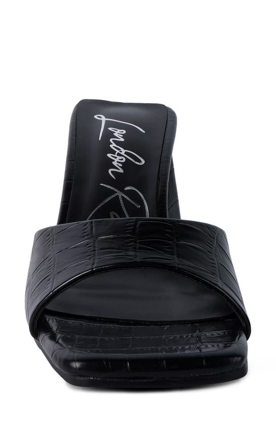 LONDON RAG LONDON RAG TRINITY CROC EMBOSSED TRIANGLE BLOCK HEEL SANDAL