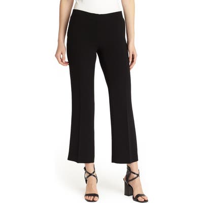 Lafayette 148 New York Manhattan Finesse Crepe Crop Flare Pants, Black