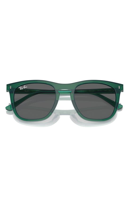 Shop Ray Ban Ray-ban 53mm Polarized Square Sunglasses In Transparent Green