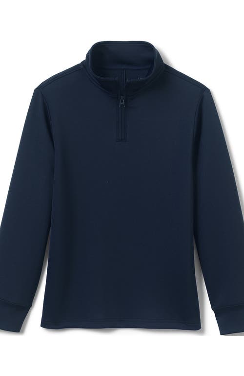 Shop Lands' End School Uniform Kids Quarter Zip Pullover In Classic Navy