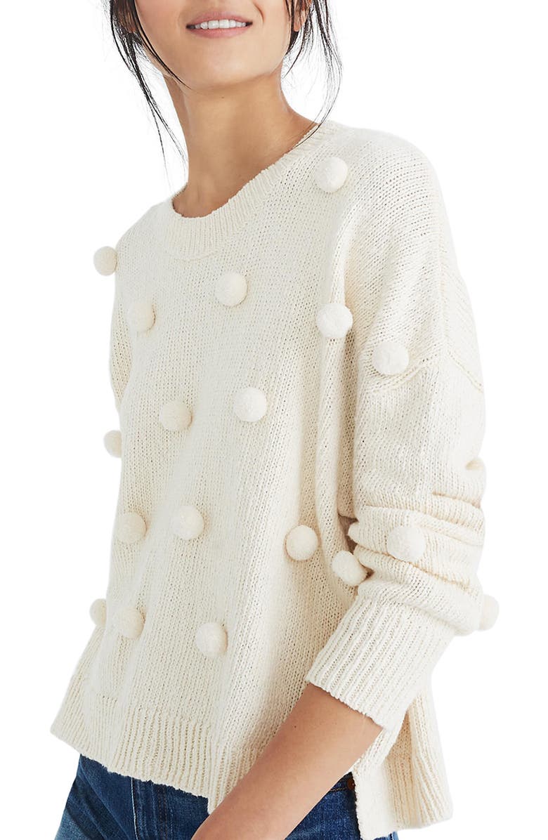 Madewell Pompom Pullover Sweater Nordstrom