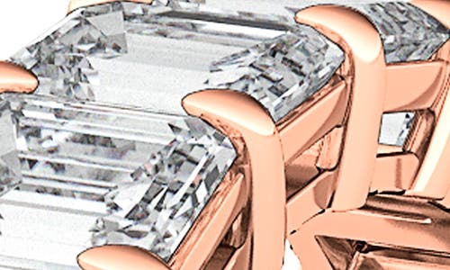 Hautecarat Emerald Cut Lab Created Diamond Eternity Ring In Rose Gold