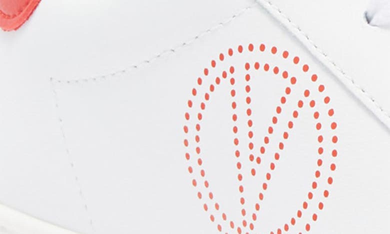 Valentino By Mario Valentino Petra Leather Sneaker In White Red