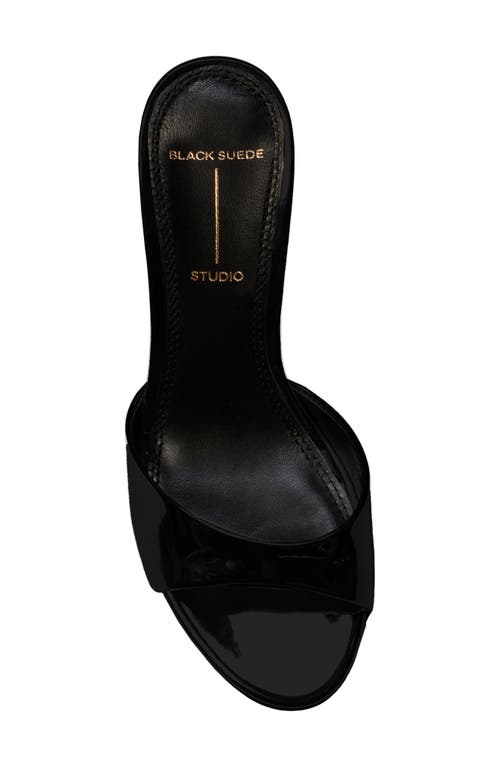 Shop Black Suede Studio Freddie Slide Sandal In Black Patent