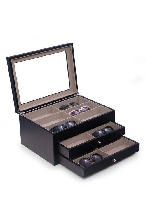 Shop Bey-berk Kelly 18-pair Glasses Storage Box In Black