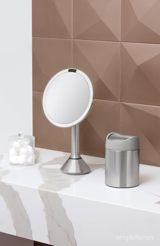 Simplehuman 8-inch Sensor Rechargeable Tabletop Mirror In Brushed Stainless Steel