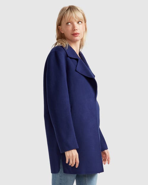 Shop Belle & Bloom Ex-boyfriend Wool Blend Oversized Jacket In Midnight Blue