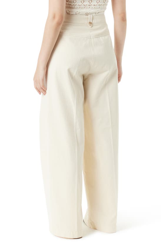 Shop Sam Edelman Lorelai Wide Leg Cotton Pants In Undyed Natural