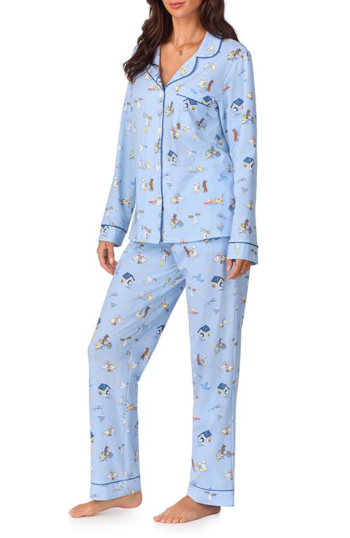 Shop Bedhead Pajamas Print Jersey Pajamas In Festival Of Lights