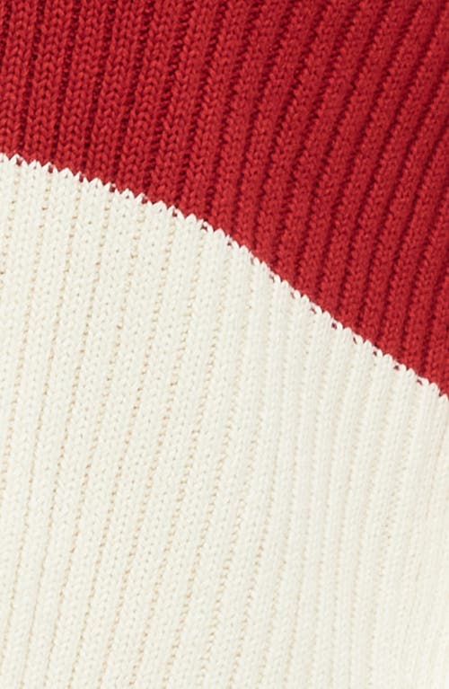 Shop Lioness Prince Colorblock Cotton Rugby Sweater In Crimson Stripe