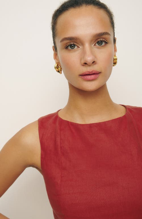 Reformation Grace Linen Tank & Miniskirt Set In Sundried Tomatoes