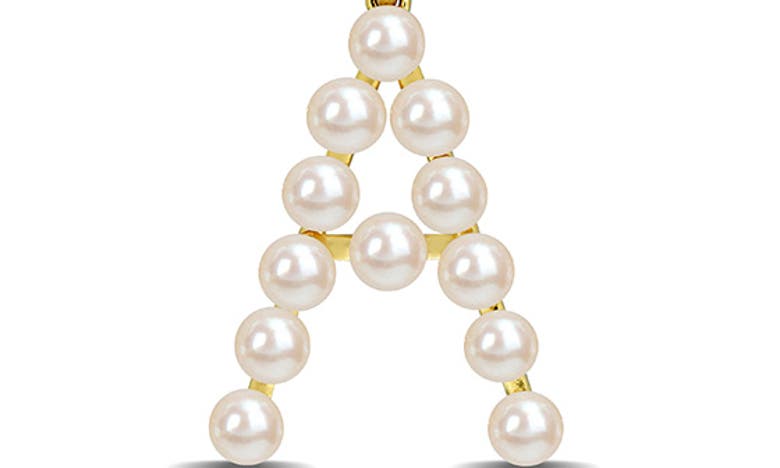 DELMAR DELMAR 3.5-4MM FRESHWATER CULTURED PEARL INITIAL PENDANT NECKLACE